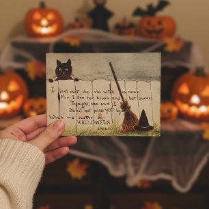 Carte postale vintage Cute Cat Pékin Halloween