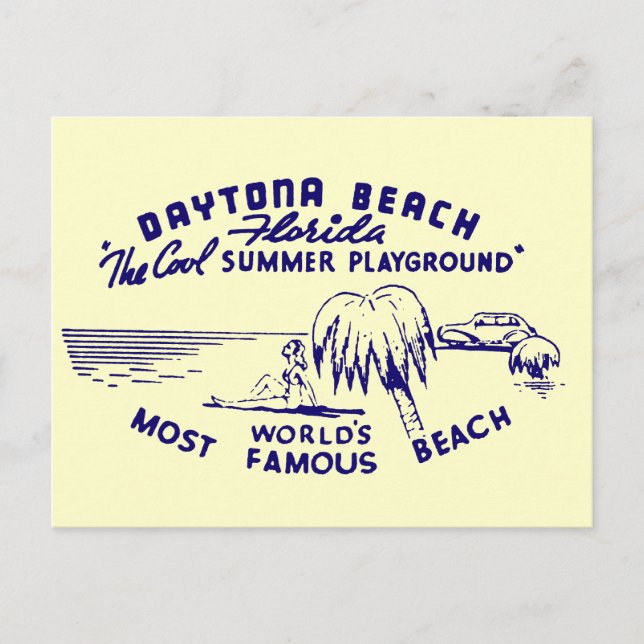 Carte Postale Vintage Daytona Beach (Devant)