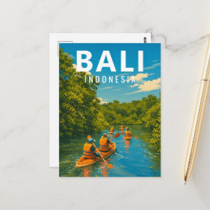 Carte postale vintage de Bali - Kayak dans les man