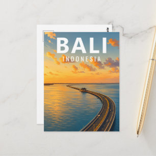 Carte postale vintage de Bali - Route à péage de B