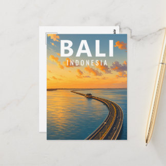 Carte postale vintage de Bali - Route à péage de B
