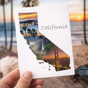 Carte postale vintage de Californie - Voyage dans