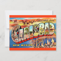 Carte postale vintage de Carlsbad NM