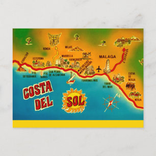 Carte postale vintage de Costa Del Sol