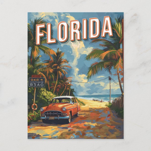 Carte Postale Vintage de Floride (Devant)