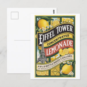 Carte postale vintage de Fruit Botanique au citron