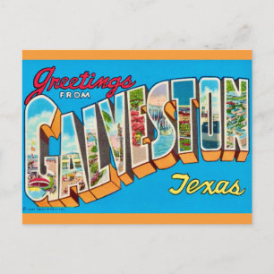 Carte postale vintage de Galveston Texas