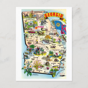 Carte postale vintage de Géorgie