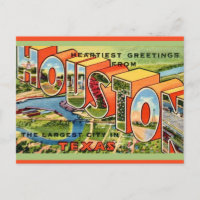 Carte postale vintage de Houston Texas
