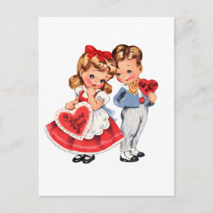 Carte postale vintage de la Saint-Valentin pour en