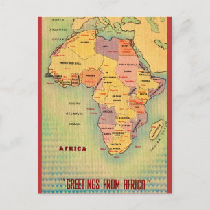 Carte postale vintage de l'Afrique