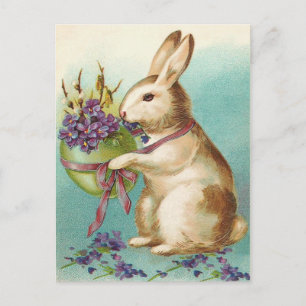 Carte postale vintage de lapin de Pâques