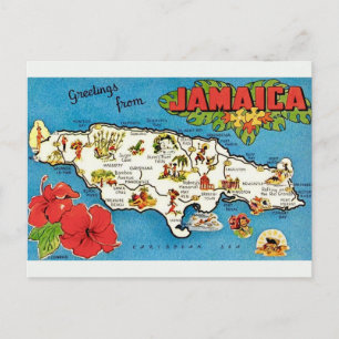Carte postale vintage de l'île de Jamaïque 
