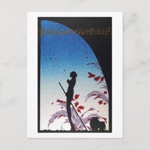 Carte Postale Vintage de musique d'art JAPONAIS