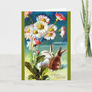Carte postale vintage de Pâques - Bunnies de Pâque
