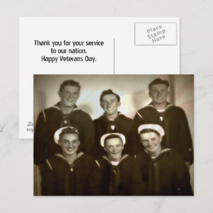 Carte postale vintage de photo militaire Merci aux