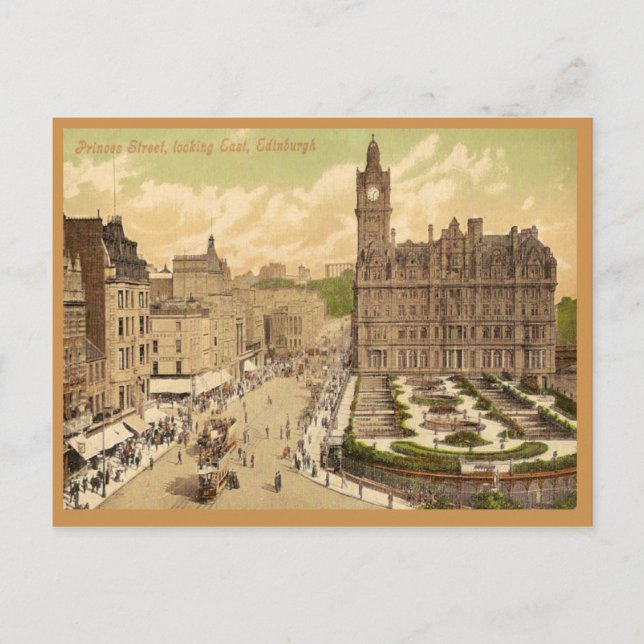 Carte postale vintage de Princes Street, Édimbourg (Devant)