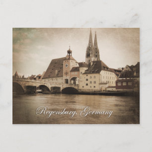 Carte postale vintage de Ratisbonne, Allemagne