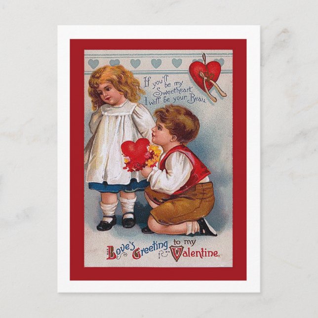 Carte postale vintage de Saint-Valentin, (Devant)