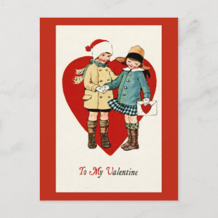 Carte postale vintage de Saint-Valentin de