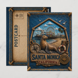 Carte postale vintage de Santa Monica Californie