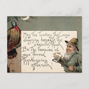Carte postale vintage de Thanksgiving effrayante