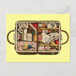 Carte postale vintage de valise
