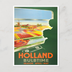 Carte postale vintage de voyage en Hollande à l'ép