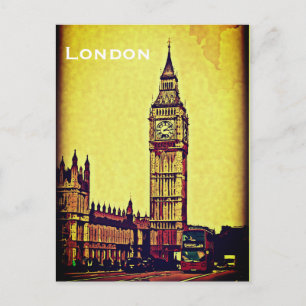 Carte postale vintage de voyage tourisme Londres
