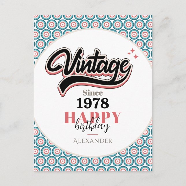 Carte Postale Vintage depuis - 1978 (Devant)