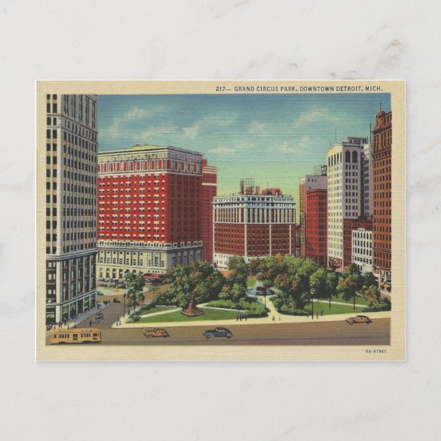 Carte Postale Vintage Detroit Michigan (Devant)