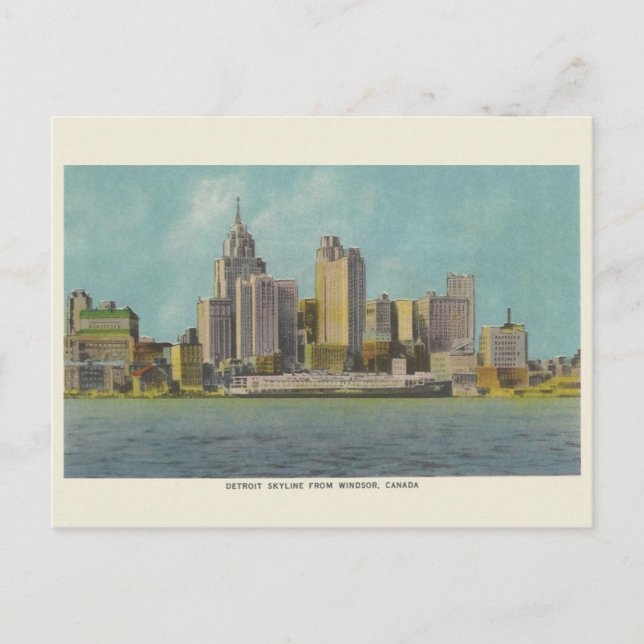 Carte postale vintage Detroit Michigan Travel (Devant)
