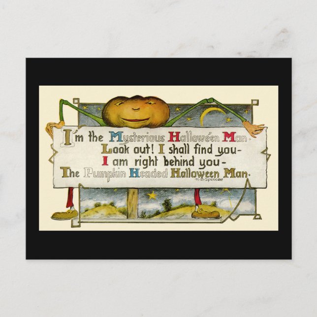 Carte postale vintage d'Halloween (Devant)