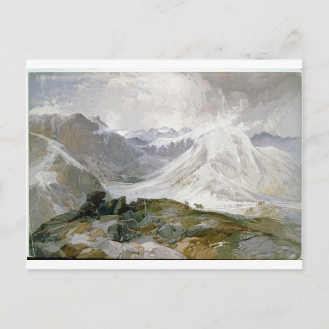 Carte postale vintage d'illustration de montagne (Devant)