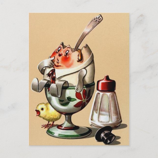 Carte postale vintage d'illustration de Pâques (Devant)