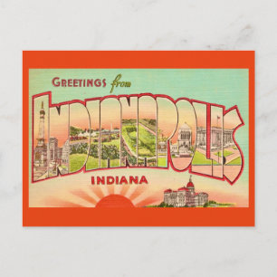 Carte postale vintage d'Indianapolis