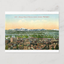 Carte postale vintage du centre de Spokane