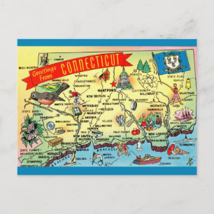 Carte postale vintage du Connecticut