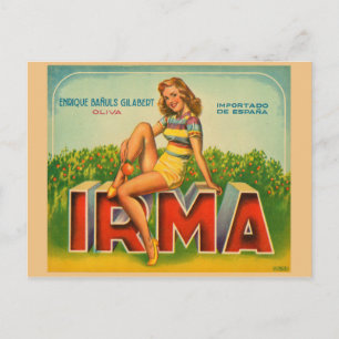 Carte postale vintage du Étiquette Crate