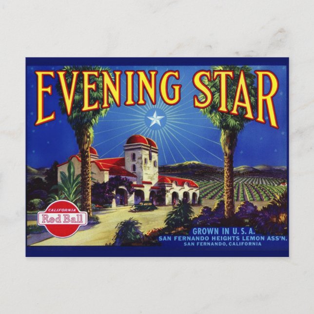 Carte postale vintage du Étiquette Crate (Devant)