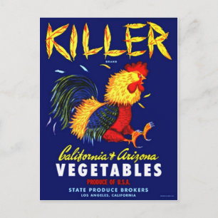 Carte postale vintage du Étiquette Crate