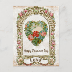 Carte postale vintage du jour des valentines