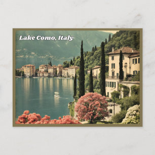 Carte postale Vintage du lac de Côme, Italie