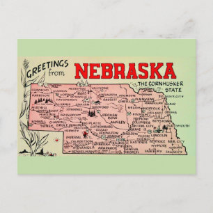 Carte postale vintage du Nebraska