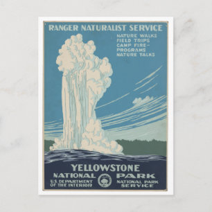 Carte postale Vintage du parc national Yellowstone