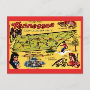 Carte postale vintage du Tennessee