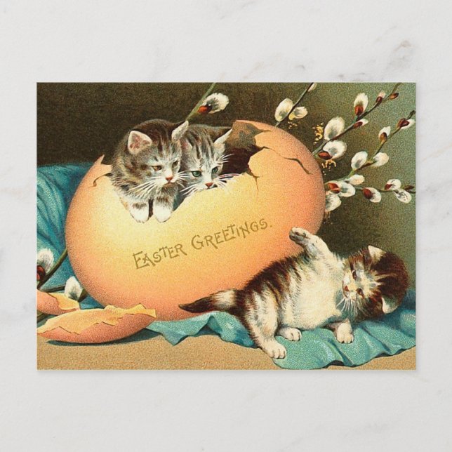 Carte postale vintage Easter Kitten (Devant)