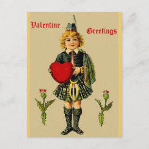 Carte postale vintage écossaise Valentine : Garçon