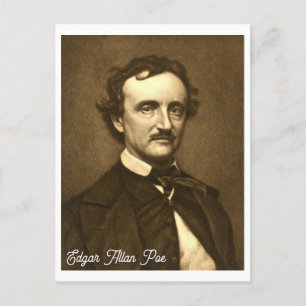 Carte Postale Vintage Edgar Allan Poe Portrait