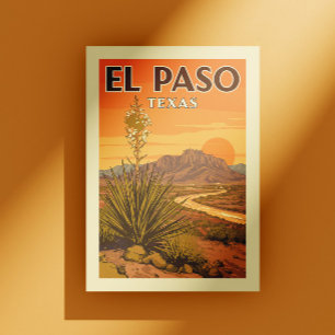 Carte Postale Vintage El Paso Texas